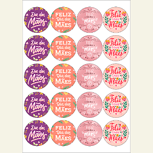Papel de Arroz | Redondo | Dia das Mães - 5cm