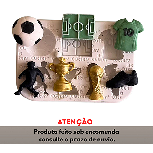 Molde de Silicone para apliques de Artesanato - Futebol