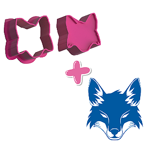 Raposa Azul e Apliques de Papel de Arroz - Ejetor Modelador para Brigadeiros