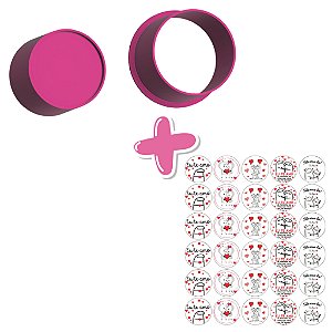 Ejetor Circulo e Apliques de Papel de Arroz | Flork Dia dos Namorados - Ejetor Modelador para Brigadeiros