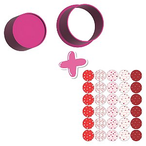 Ejetor Circulo e Apliques de Papel de Arroz | Dia dos Namorados - Ejetor Modelador para Brigadeiros