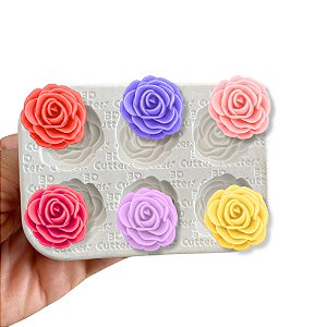 Molde de Silicone para apliques de Confeitaria - Rosas