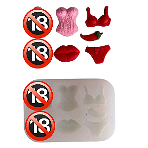 Molde de Silicone para apliques de Confeitaria - Despedida de Solteira