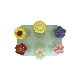 Molde de Silicone para Apliques de Confeitaria - Flores 2