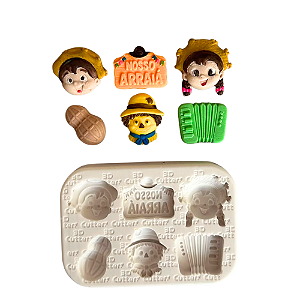 Molde de Silicone para apliques de Artesanato - Festa Junina 2