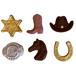 Molde de Silicone para apliques de Confeitaria - Cowboy