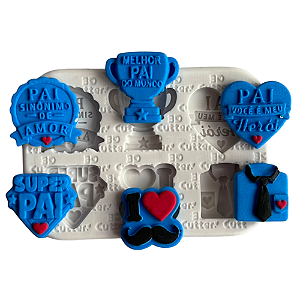 Molde de Silicone para apliques de Confeitaria - Dia dos Pais