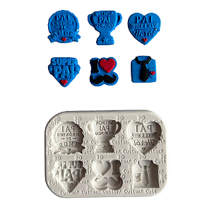 Molde de Silicone para apliques de Artesanato - Dia dos Pais