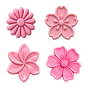 Molde de Silicone para apliques de Artesanato - Flores 1,5cm (Mini Apliques)