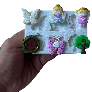 Molde de Silicone Atóxico para Confeitaria - Fadas - 2 cm x 1,5 cm x 7 mm