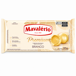 COBERTURA PREMIUM BARRA SABOR CHOCOLATE BRANCO MAVALÉRIO - 1,01kg