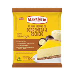 PÓ PARA PREPARO DE SOBREMESA SABOR MARACUJÁ MAVALÉRIO - 100g