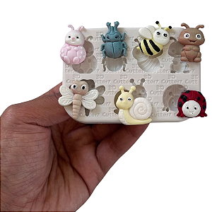 Molde de Silicone para apliques de Confeitaria - Insetos do Jardim