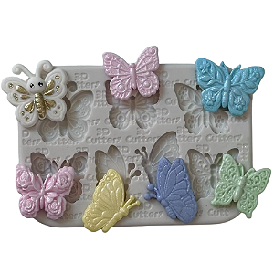 Molde de Silicone para apliques de Confeitaria - Borboletas 2