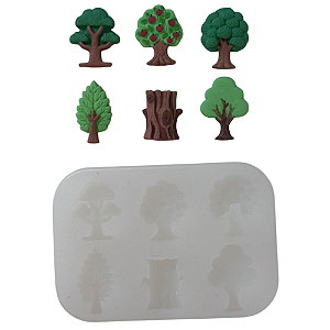Molde de Silicone para apliques de Artesanato - Árvores