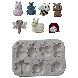 Molde de Silicone para apliques de Artesanato - Insetos do Jardim