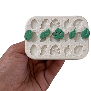 Molde de Silicone para apliques de Artesanato - Folhas 1,5 cm