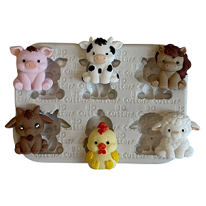 Molde de Silicone para apliques de Confeitaria - Fazendinha 2