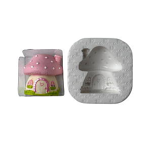 Molde de Silicone para Artesanato - Cogumelo Casinha