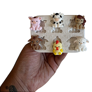 Molde de Silicone para apliques de Artesanato - Fazendinha 2
