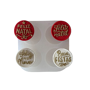 Molde de Silicone para Confeitaria - Frases de Fim de Ano 2,5cm
