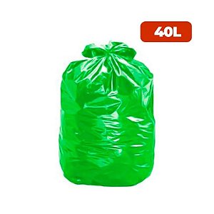 Saco para Lixo 40 Litros Coleta Seletiva Especial Verde com 100 unidades