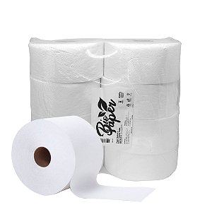 Papel Higiênico Rolão 500m Folha Simples 100% Celulose Bio Paper c/8 Rolos