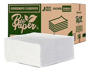 Guardanapo Folha Dupla 24x24cm Bio Paper c/800 Folhas