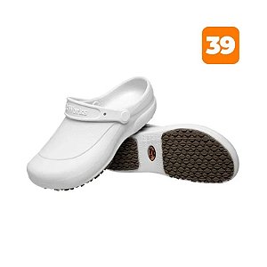 Sapato Babuche Antiderrapante BB60 Branco Nº 39/40 Soft Works