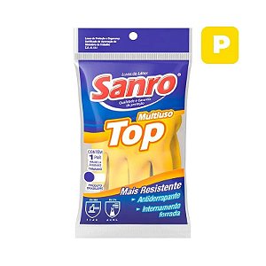 Luva de Borracha Amarela Top Tamanho P Sanro