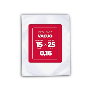 Saco Plast. P/Vacuo 15x25 0,16 C/1000