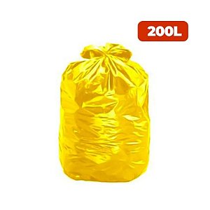 Saco para Lixo 200 Litros Coleta Seletiva Especial Amarelo com 100 unidades