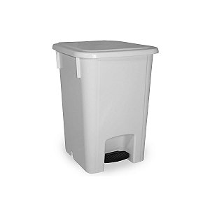 Lixeira Quadrada Branca com Pedal 15L- Bralimpia