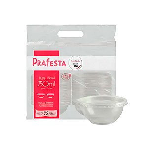 Pote Bowl Com Tampa 750ml 20 unidades - Prafesta
