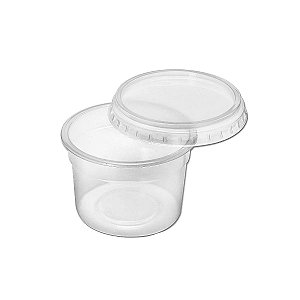 Pote Plástico Redondo com Tampa 145mL 24 unidades - Prafesta