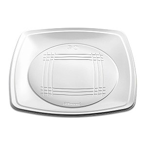 Prato de Plástico Quadrado 15cm Branco 10 unidades - Prafesta