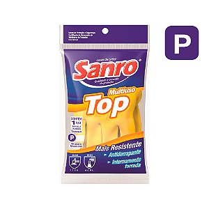 Luva Borracha natural de látex Amarela  (P) Sanro
