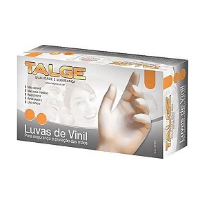 Luva Vinil  Para Procedimento Não Cirúrgicos Sem Pó c/100 (P) Talge