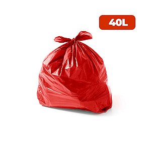 Saco para Lixo 40 Lt Coleta Seletiva Especial Vermelho c/ 100 und - Wide Stock