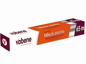 Folha de Papel Alumínio Rolo 45cm x 65m Vabene