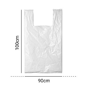 Sacola Plástica 90x100cm Branco com 65 unidades