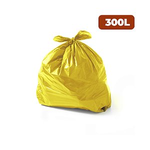 Saco para Lixo 300 Litros Coleta Seletiva Especial Amarelo com 100 unidades