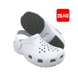 Sapato Babuche Antiderrapante BB31 Branco Nº 39/40 Soft Works
