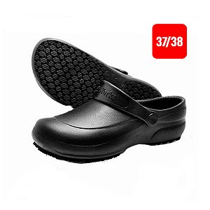 Sapato Babuche Antiderrapante BB60 Preto Nº 37/38 Soft Works