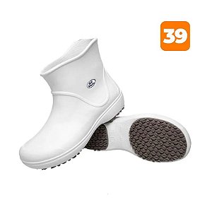 Bota Antiderrapante Cano Curto BB85 Branco Nº 39 Soft Woks