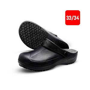 Sapato Babuche Antiderrapante com Palmilha BB90 Preto N.33/34 Soft Works