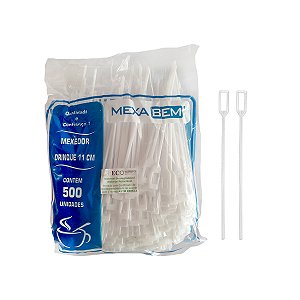 Mexedor de Café Remo Biodegradável Cristal 11cm com 500 unidades Mexa Bem