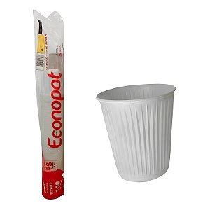 Copo Plástico Descartável 180mL Branco 100 unidades Econopot