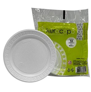 PRATO 15CM KEROCOPO RASO BRANCO C/10