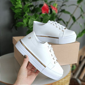 Tênis Branco com Dourado Margarida Chick